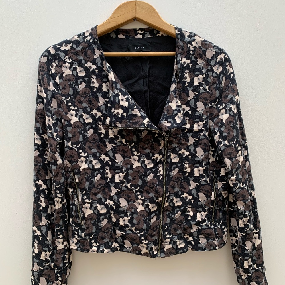 Talula asymmetrical zip up lined jacket